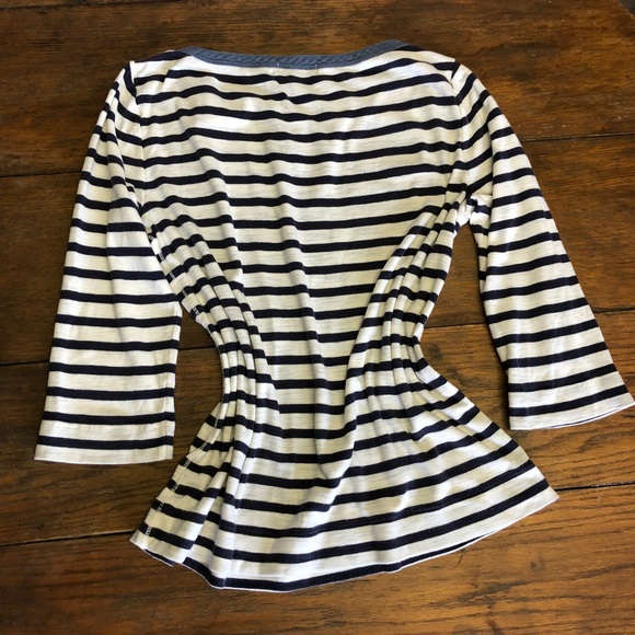 Ralph Lauren Jean Co Zip Shoulder 3/4 Sleeve Top - Picture 7 of 8